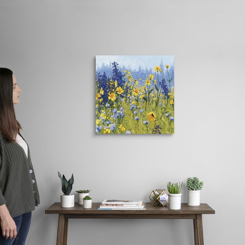 CANVAS ON DEMAND Joyful in July III Canvas Wall Art Print by Shirley Novak, Contemporary, Traditional, Home Decor, Spring Artwork,20" x20in