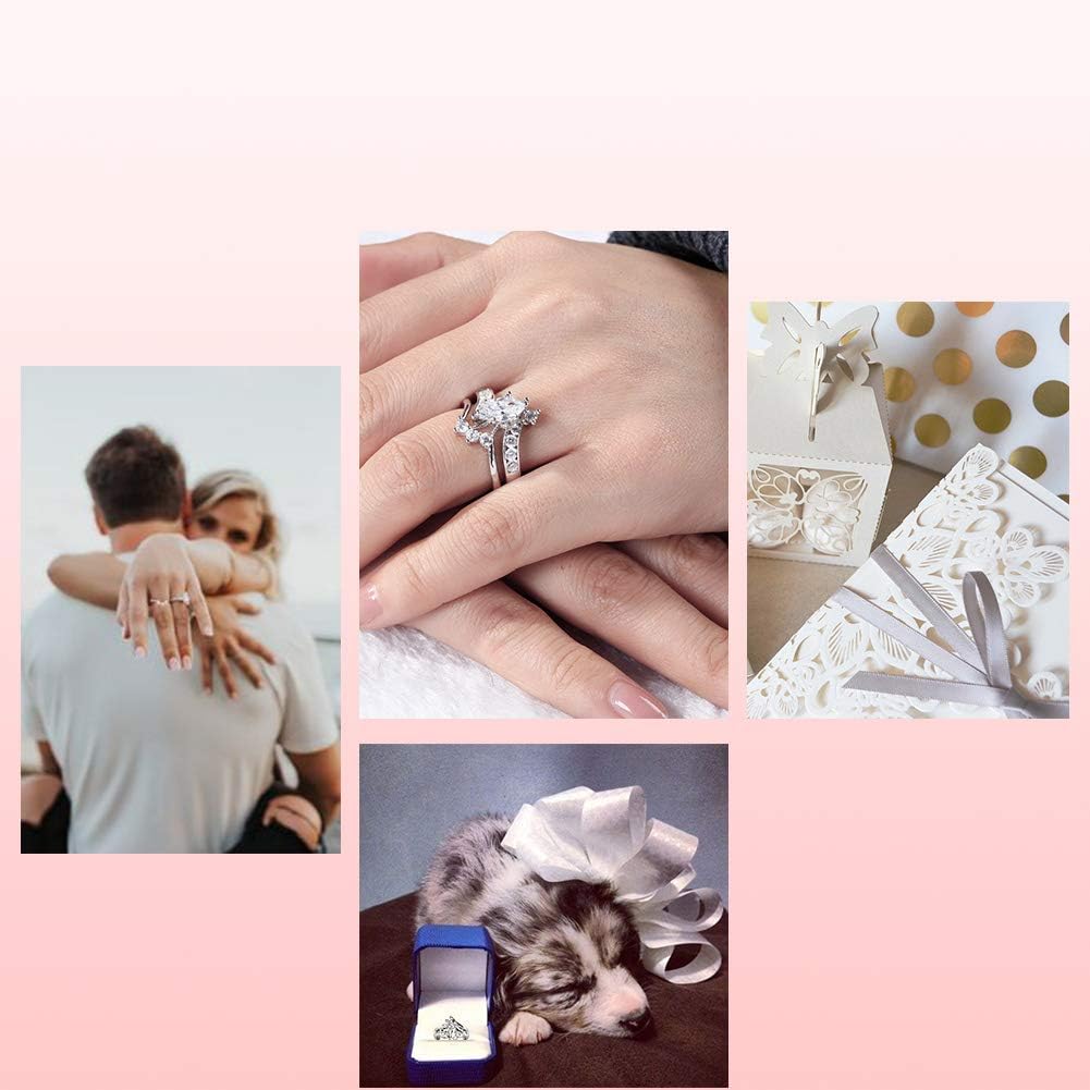 Jeulia Marquise Cut Wedding Set Sterling Silver Bypass Rings with Cubic Zirconia White Diamond Solitaire Engagement Rings Promise Anniversary with Gift Box - Image 7