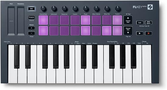 Novation FLkey Mini 25 Key MIDI Keyboard Controller for FL Studio Bundle