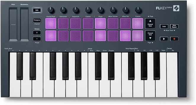 Novation FLkey Mini 25 Key MIDI Keyboard Controller for FL Studio Bundle