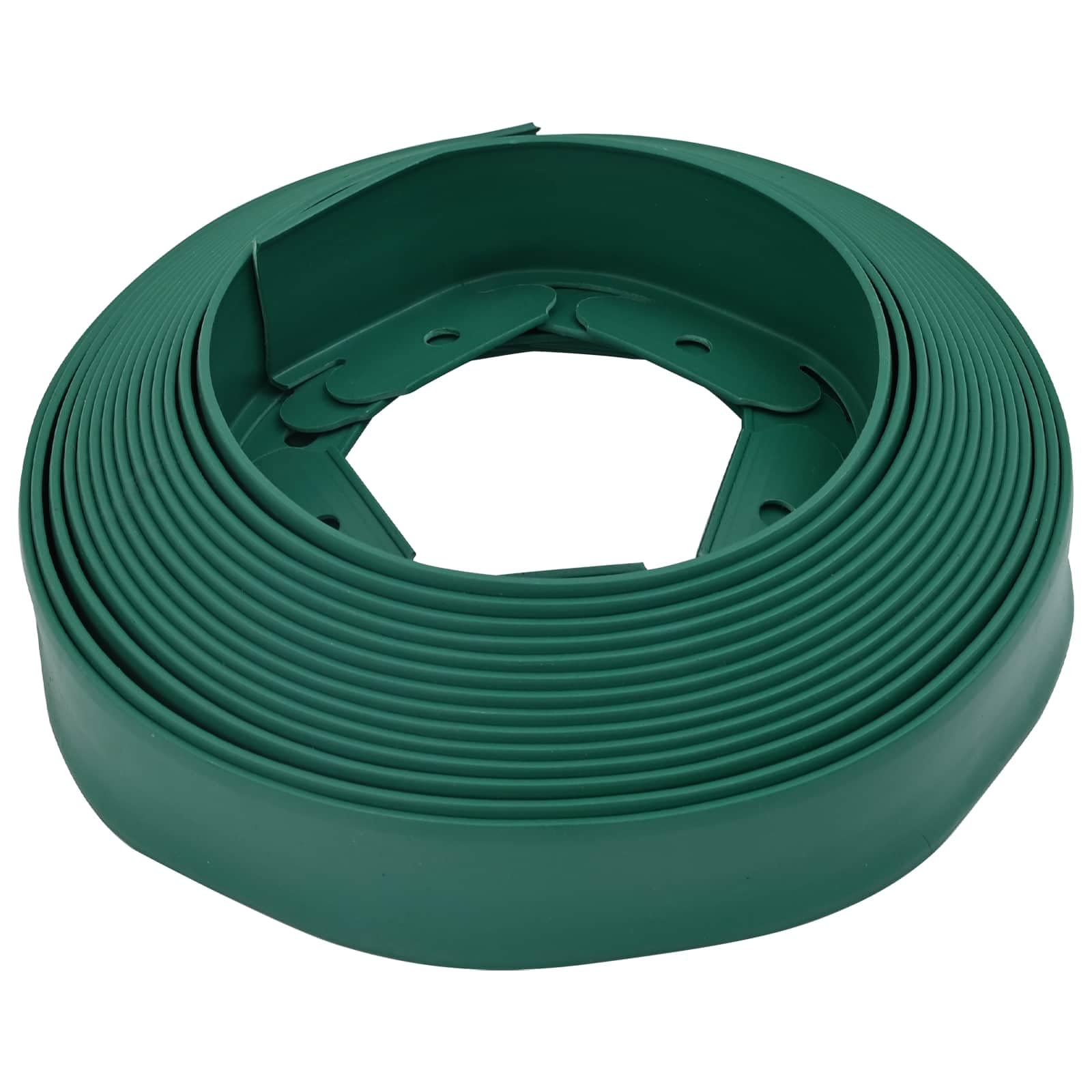 Borde de césped de plástico, 4000 x 4 x 5 cm, borde flexible con 120 clavos, verde