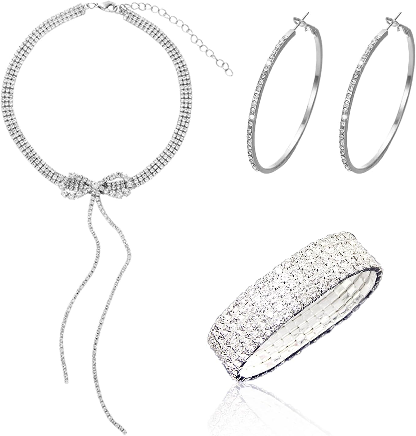 HIIXHC Prom Jewelry Set for Women, Bride Rhinestone Pakistan Ubuy