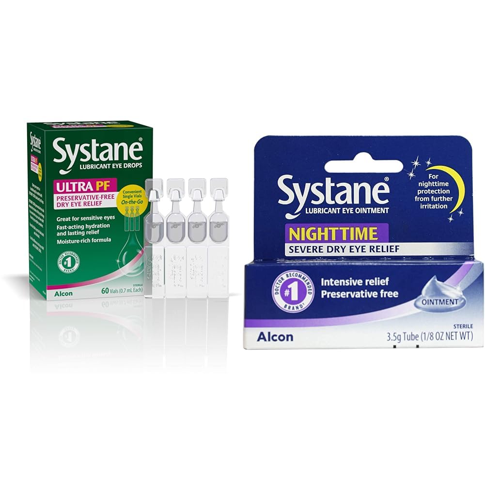 Systane Ultra Lubricant Eye Drops 60 Count Pack of 1 Packaging May Vary Nighttime Lubricant Eye Ointment 3
