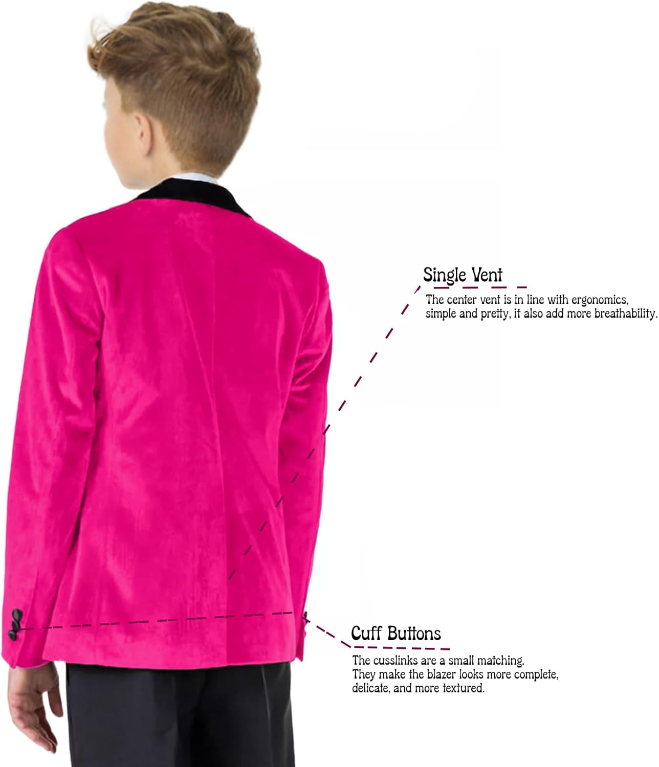Boys Velvet Tuxedo Suit Slim Fit Formal 2 Pieces Suits Shawl Lapel Ring Bearer Outfit for Wedding Prom Party