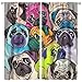 GoDazzling Pug Dog Blackout Windows Curtains, Cute Pug Curtains Colorful Cartoon Animal Pug Curtains for Kids, Boys, Girls Bedroom Living Room 42x45in 2 Panels
