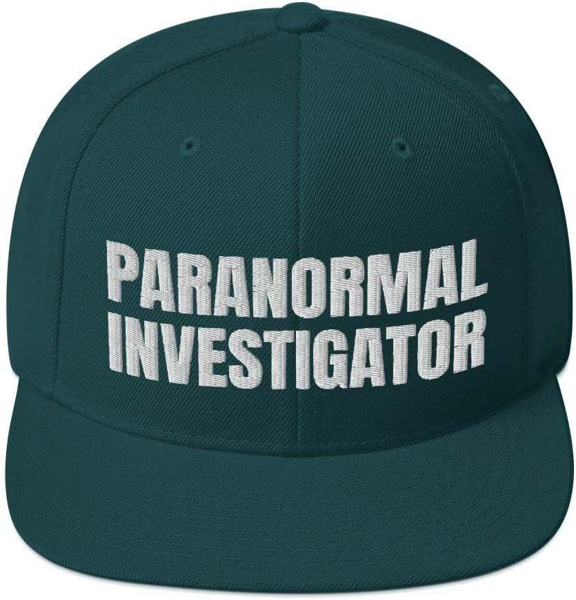 Paranormal Investigator Ghost Hunter Hunting Flatbrim Flat Brim Snapback Hat Cap