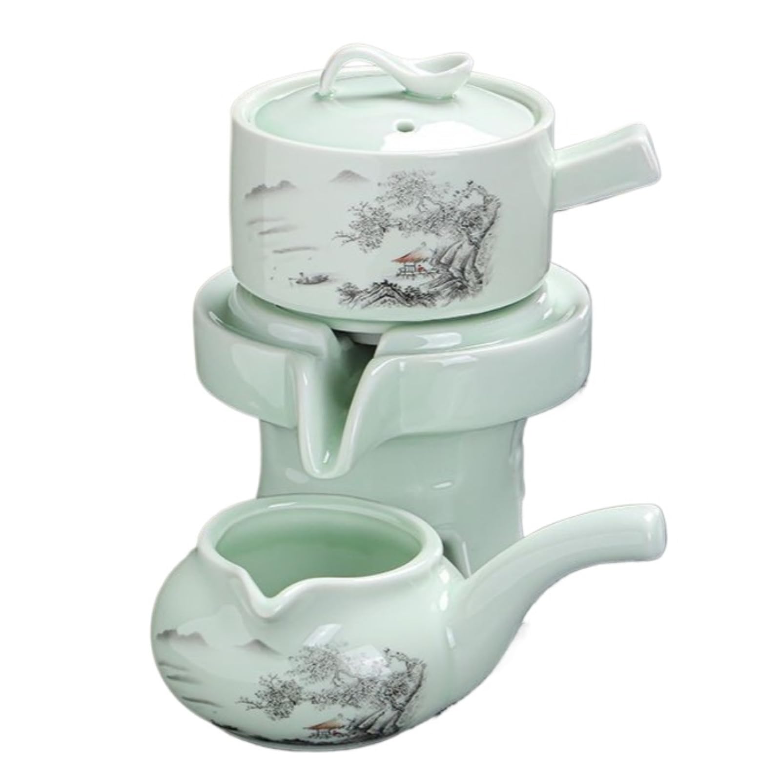 Półautomatyczny zestaw do herbaty kungfu, 200 ml, ceramiczny zaparzacz do herbaty