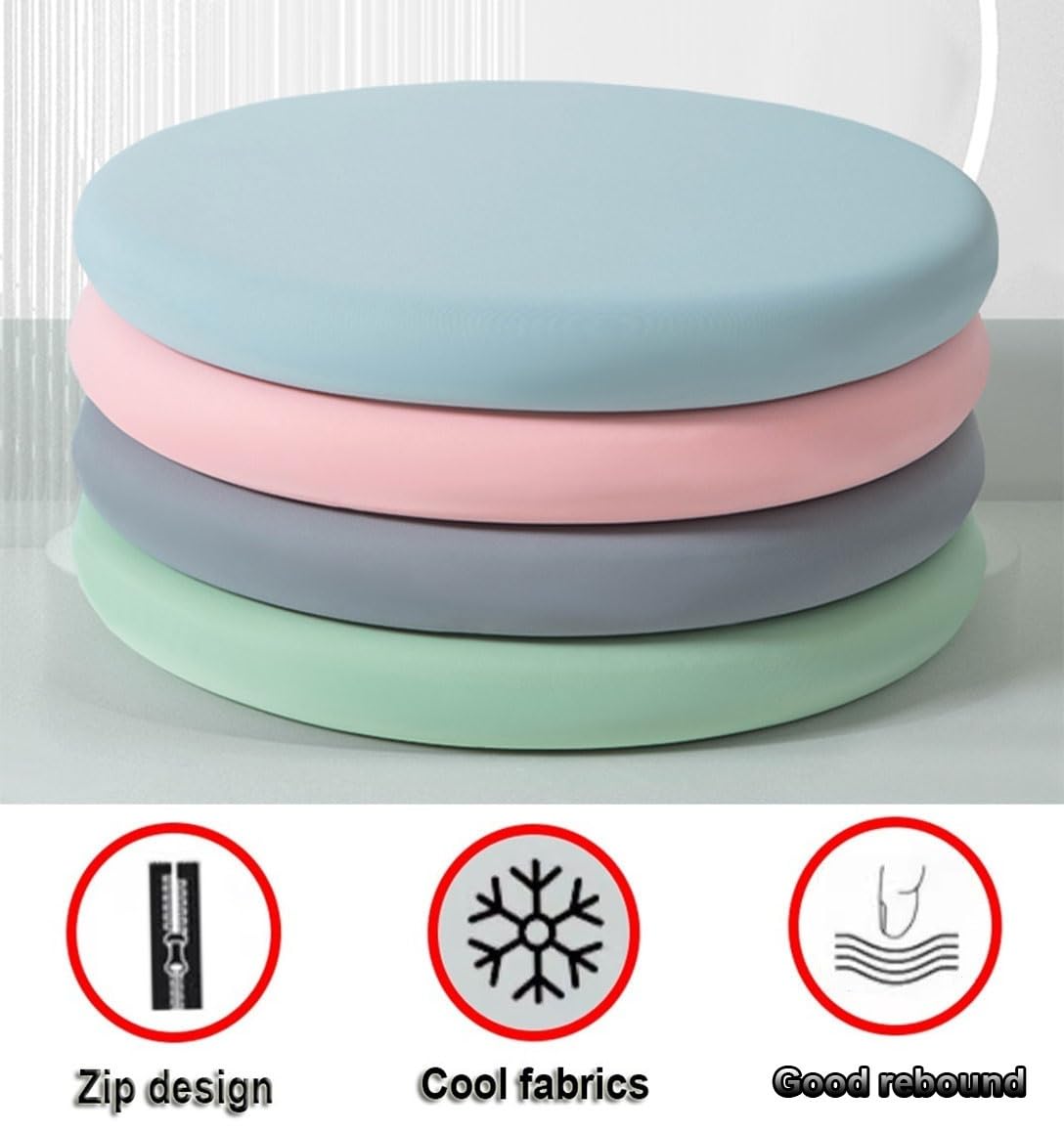 Confezione Da 1/2/4 Cuscino Rotondo Per Sedia Cuscini Per Sedile Rotondo In Schiuma Di Memoria Cuscino Antiscivolo Per Sgabello Rotondo Traspirante Rimovibile Sedie Pad ( Color : Dark gray , Size