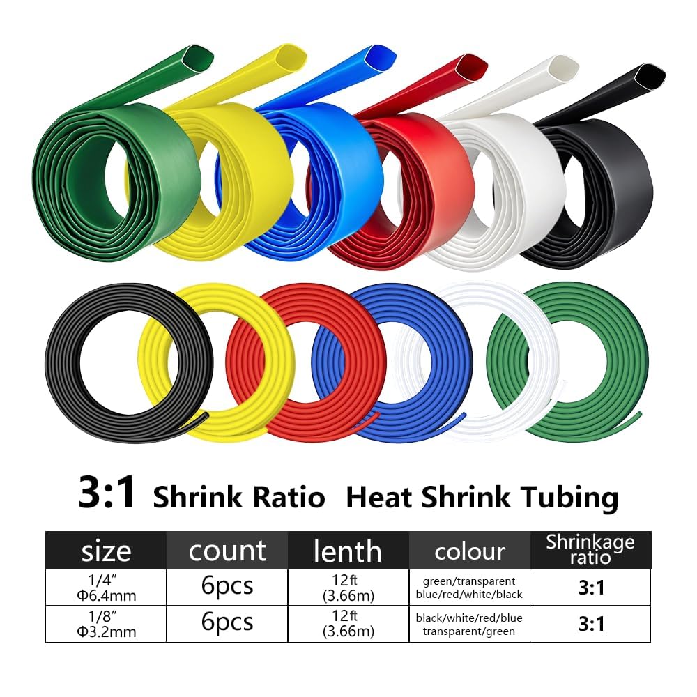 24 FT Heat Shrink Tubing Kit, 3:1 Adhesive Lined Wire Shrink Wrap Tubing image 2