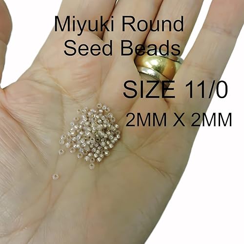 Miniatura 4 de Ahumado claro rosa plateado forrado Alabastro Miyuki 110 rocailles granos de semillas de vidrio 0.85 oz