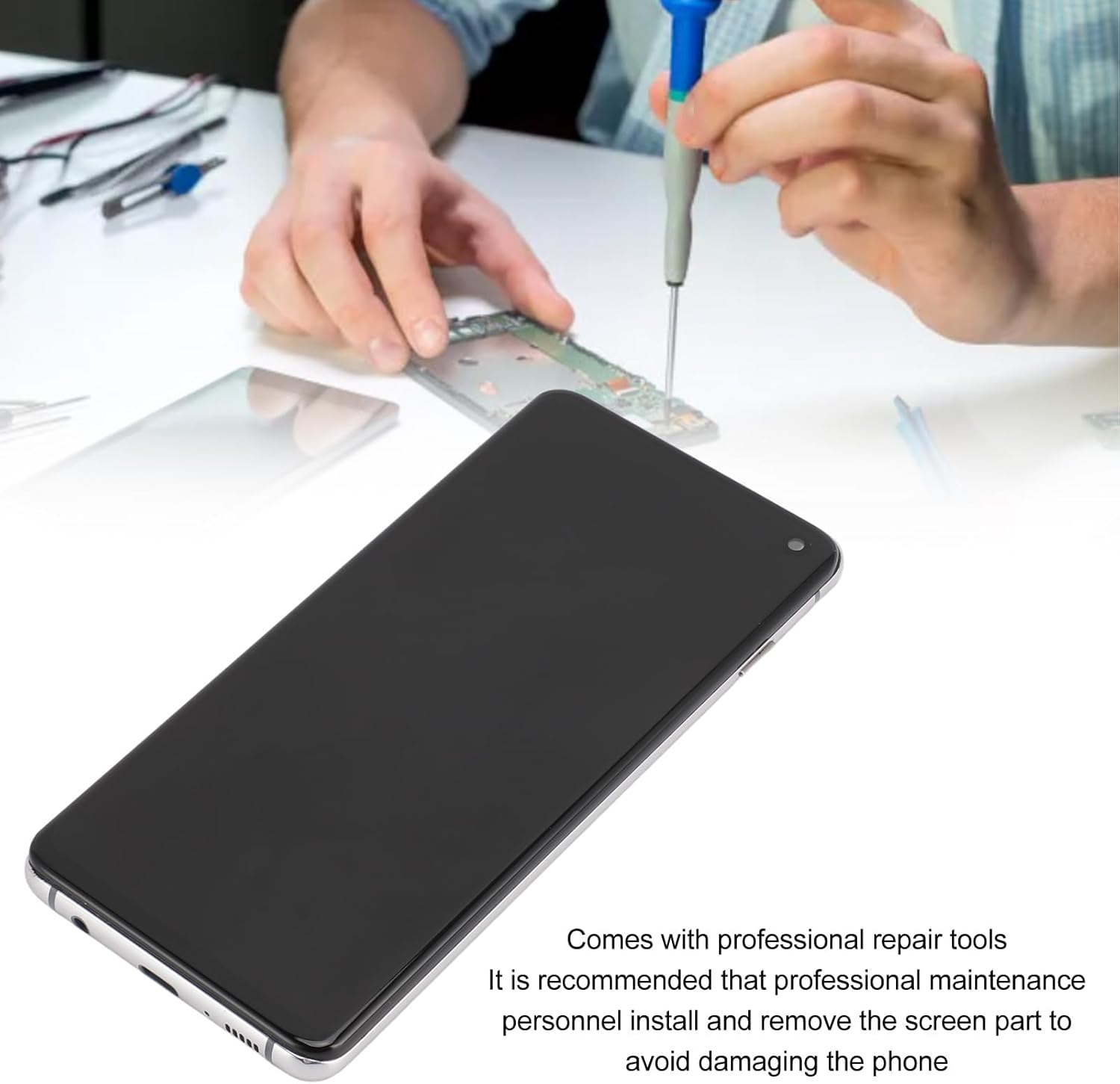 LCD Display Assembly, Screen Replacement with Frame and Complete Repair Tools for Smartphone