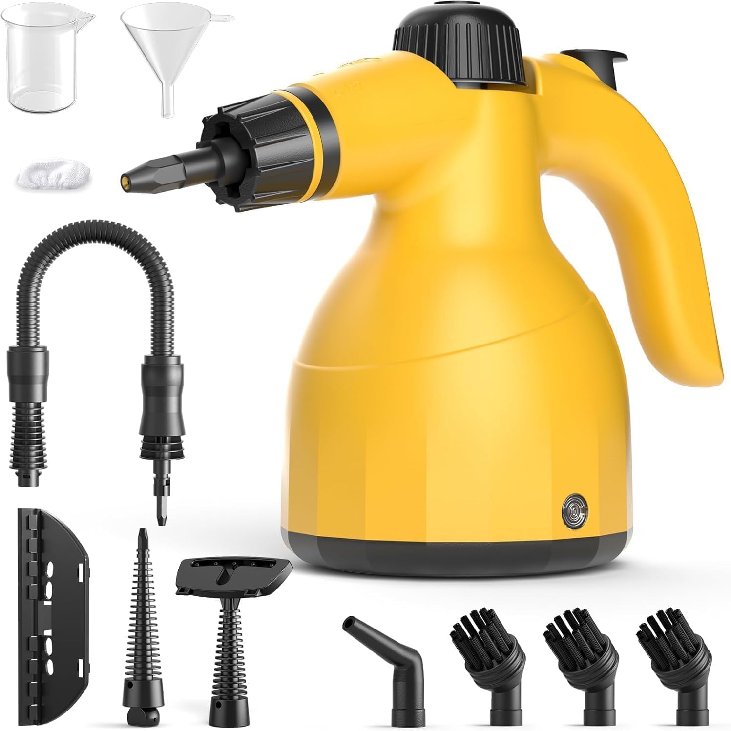 Handheld Steam Cleaner: Multi-Surface Steamer with 10 PCS Accessories Pressurized Natural Steam Cleaner for Home Cleaning Dirt, Grease, Grout, Tile, Floor, Couch and Car-Yellow