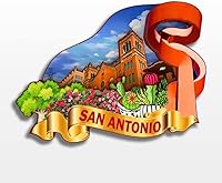 Vista 15 de Imán para nevera de San Antonio, Texas, Estados Unidos, América, colección de madera, madera 3D, hecho a mano, recuerdos de ciudad, imán