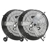 BILT HARD 9100 CFM 30' High Velocity Drum Fan, 2-Speed Heavy Duty Industrial Shop Fan for Commercial, Garage, Warehouse, Workshop, Factory and Basement, 2 Pack