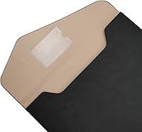 Vista 5 de Enyuwlcm Carpeta de cuero PU A4 para documentos, carpeta con estilo de cartera con correa y cierre magnético invisible (negro)