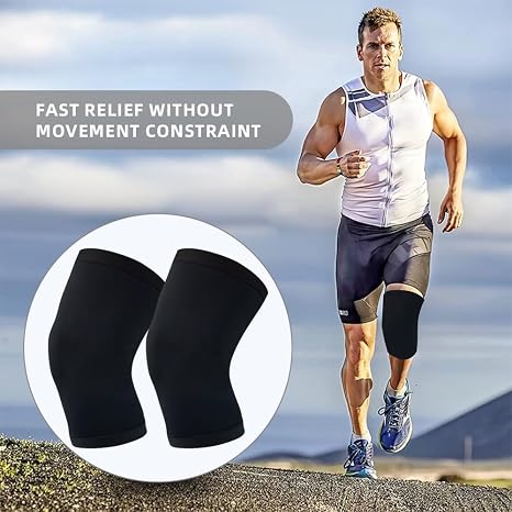 2 Pack Knee Support Brace, Knee Warmers for Men and Women