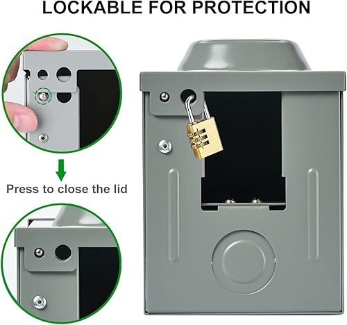 Miniatura 6 de EyGde Caja de toma de corriente RV de 50 amperios 125 V250 V, cerrada, con cerradura para exteriores, mejorada, NEMA 14-50R, enchufe de receptáculo
