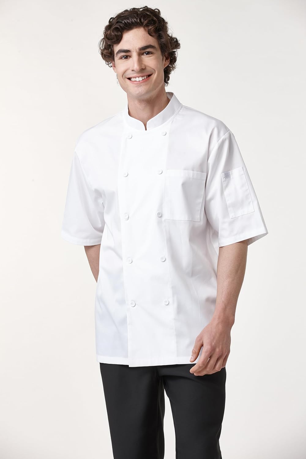 Unisex Chef Coat Short Sleeve Breathable Jacket Shirt 28180