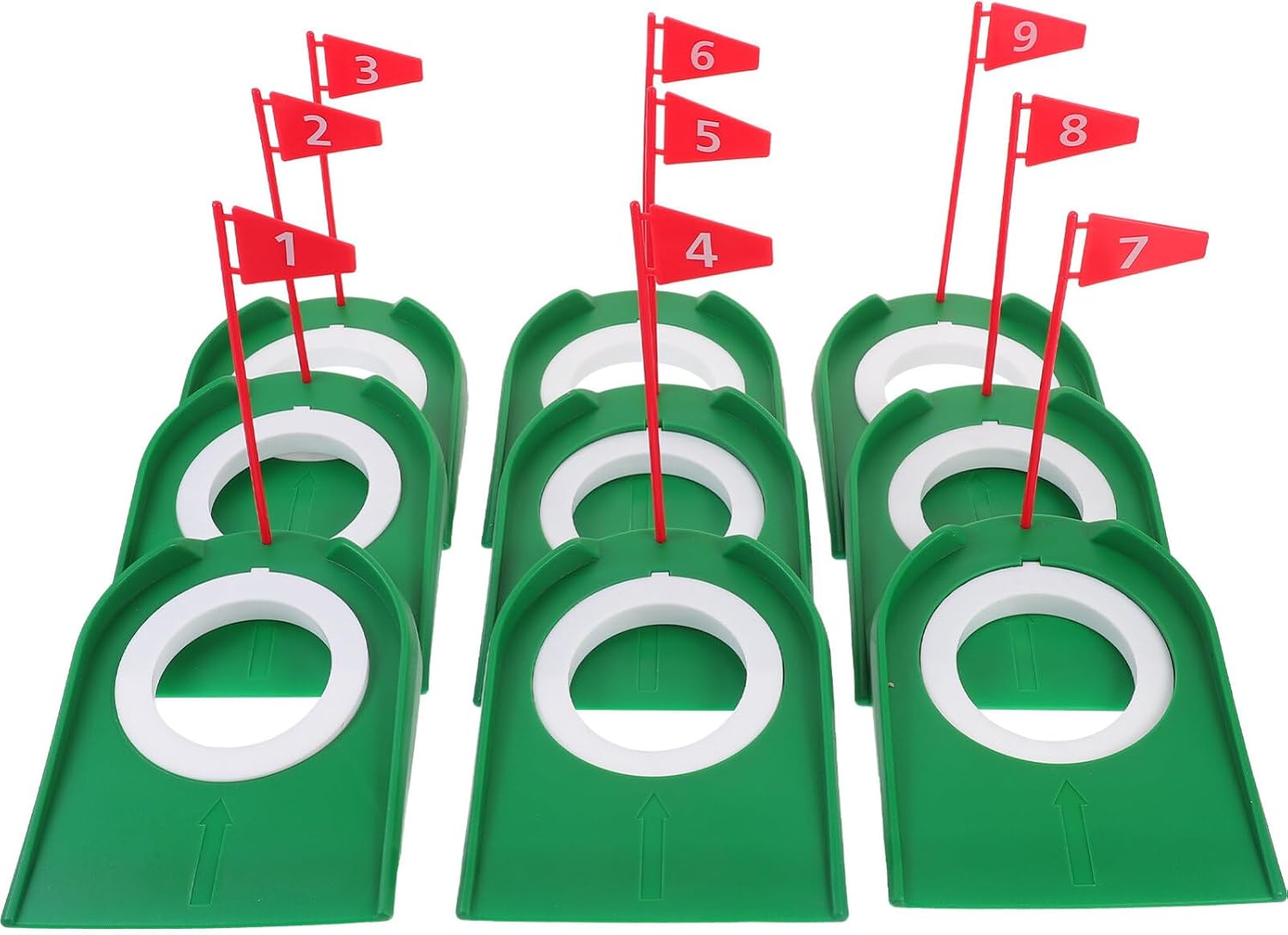 VICASKY 9pcs Golf Putting Cup with Flag Putting Practice for Backyard Training Compact Design for Skill Improvement
