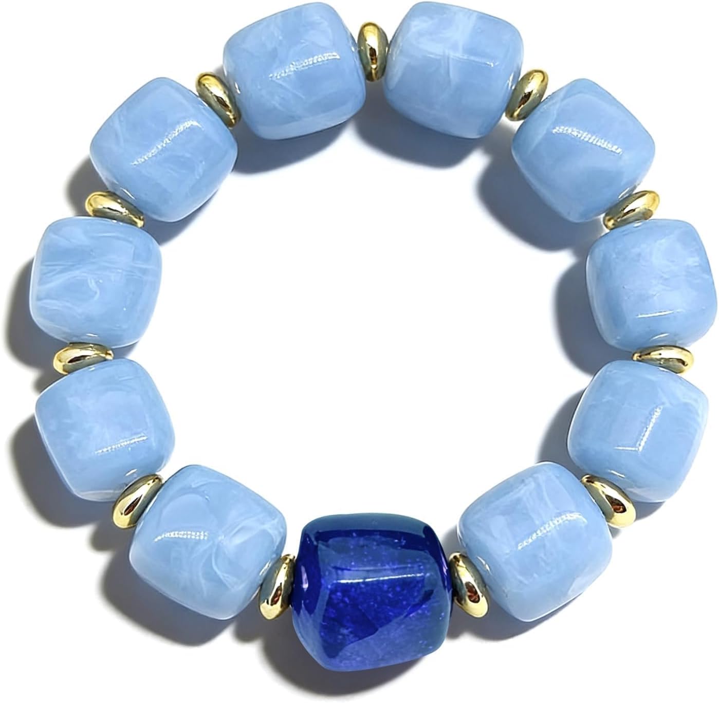  Chunky Beaded Bracelet for Women Colorful Rainbow Resin Bracelet Dopamine Statement Jewelry for Summer Boho Accessories thumbnail