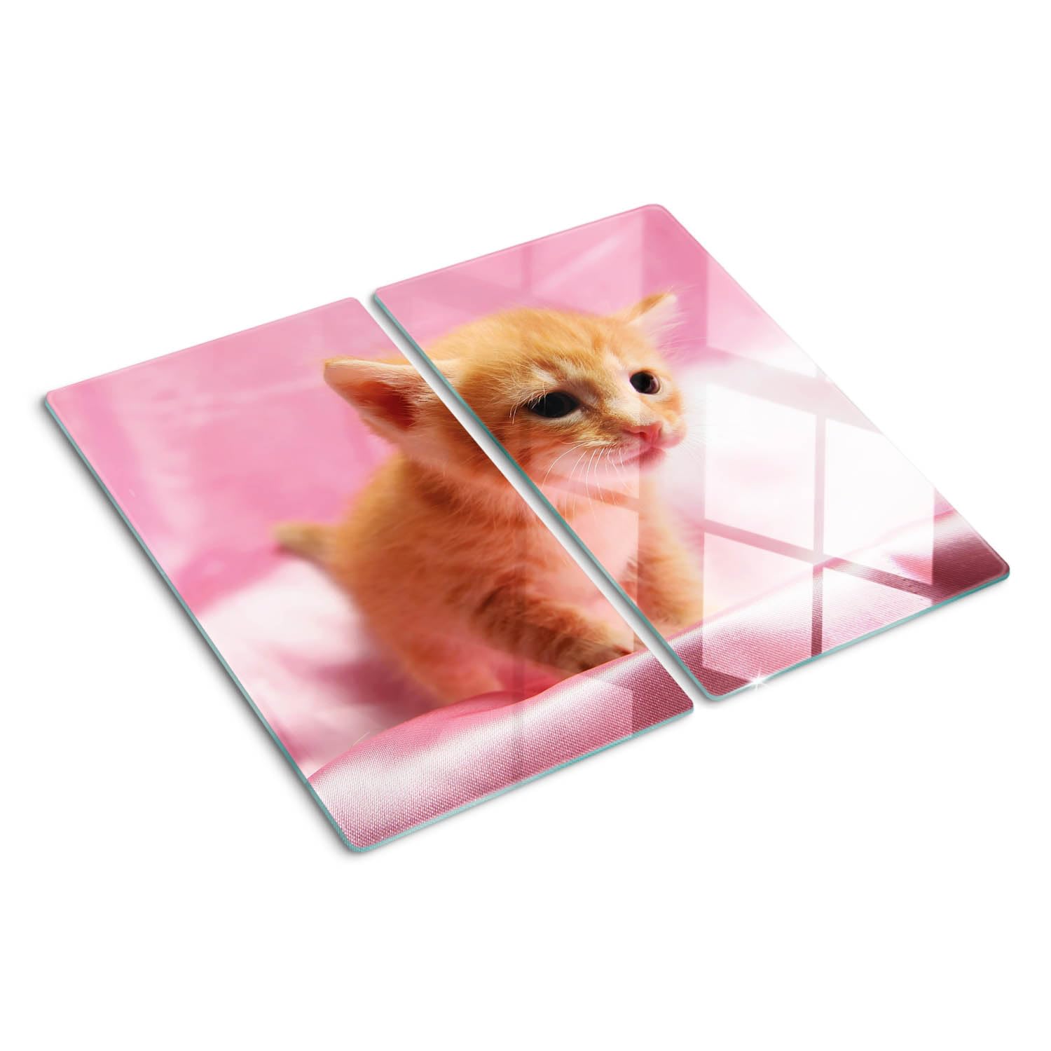 Planche à découper résistante à la chaleur et pieds antidérapants motif trois chats