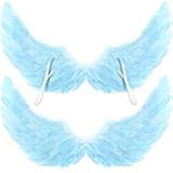 Jenaai 2 Pieces Halloween Angel Wings Feather Wings with Elastic Straps Cosplay Wings for Halloween Costume Party Women
