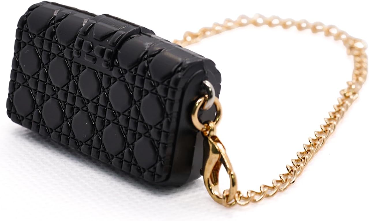 17cm Doll Bag - Premium Handmade Doll Purse - Luxury Chic Style Set High-End Fashion Accessories Black & White - 6pcs