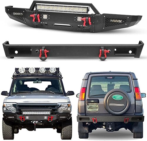BESTZHEYU Land Rover Discovery 2  Parachoques, juegos de parachoques delantero y trasero para Land Rover Discovery 2  1999, 2000, 2001, 2002, 2003,