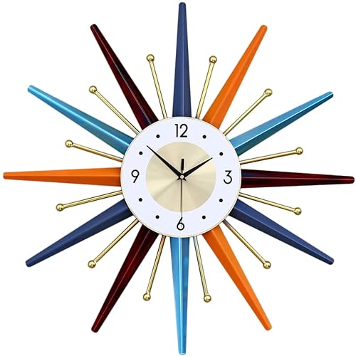 Large Wall Clock 22 Inch Modern Wall Clock Starburst Mid-Century