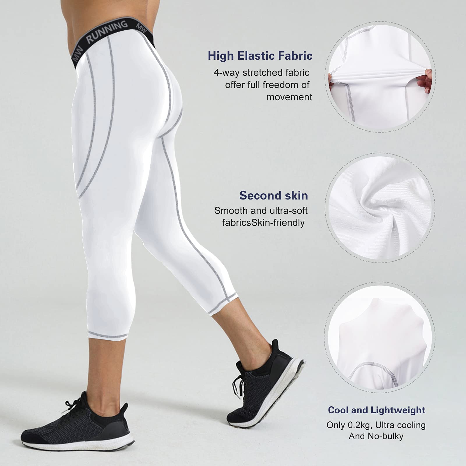MEETWEE Herren Kompressionsshorts Boxershorts Kompressionshose Leggings Männer Sport Unterhosen Retroshorts Men Unterwäsche Atmungsaktiv