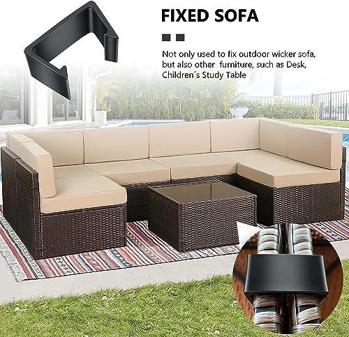 LATERN 12 Stück Terrassenmöbel Clips, 5,3CM Kunststoff Sofa Clips für den Außenbereich Robuste Befestigungsklammern für Möbel aus Rattangeflecht Abschnittsverbinder für Rattanstühle Gartensofamöbel