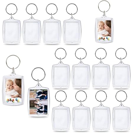 Liwein Blank Photo Keyrings,Double Sided Photo Insert Keychains Large ...