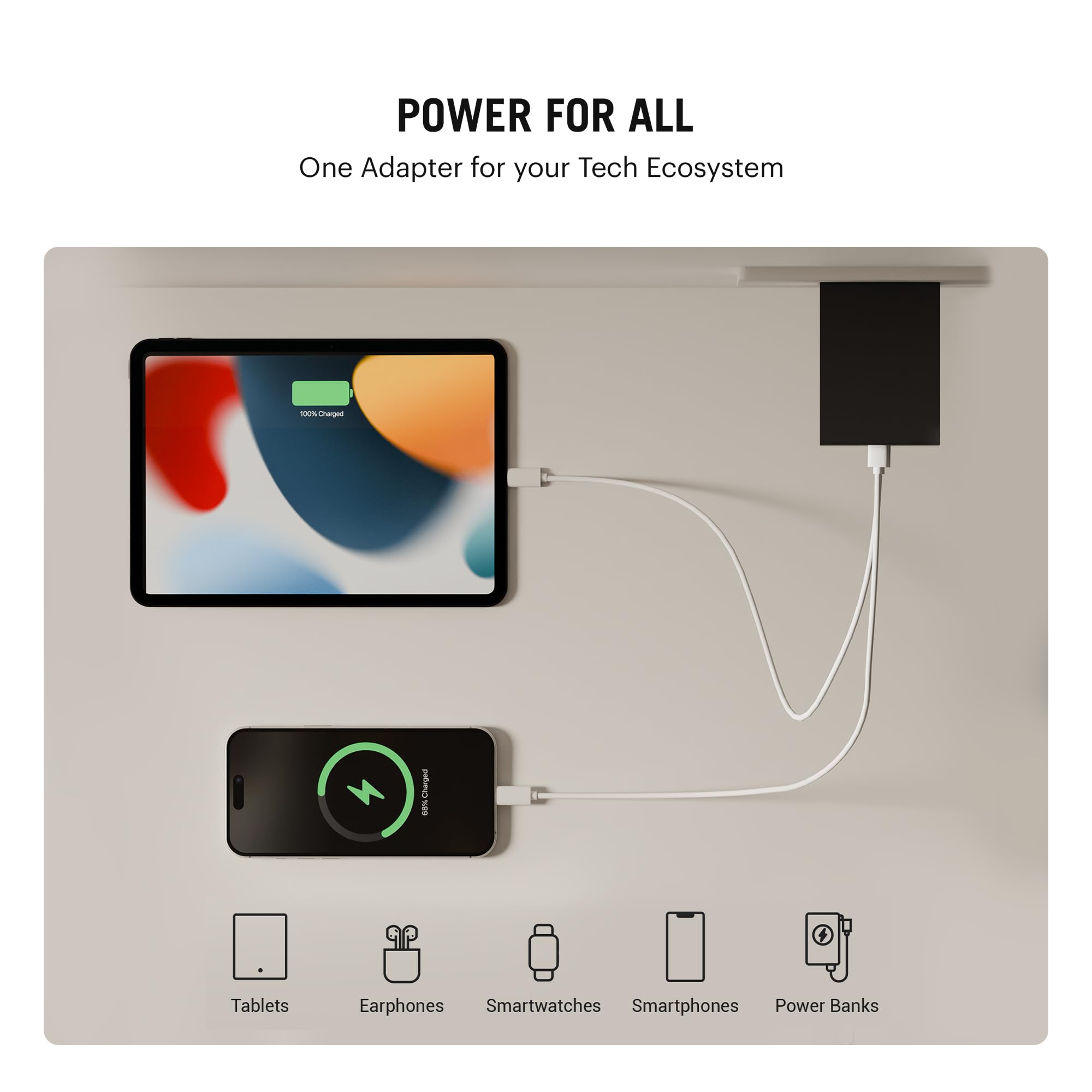 DailyObjects POP 33W Wall Charger Adapter with Foldable Pins|USB-C Dual Port Power Output|Fast Charging|GaN5 Tech|Support iphone 12 13 14 15 16 pro Max, Android,ipad,samsung,oneplus|Lightweight- Black — Amazon image 5