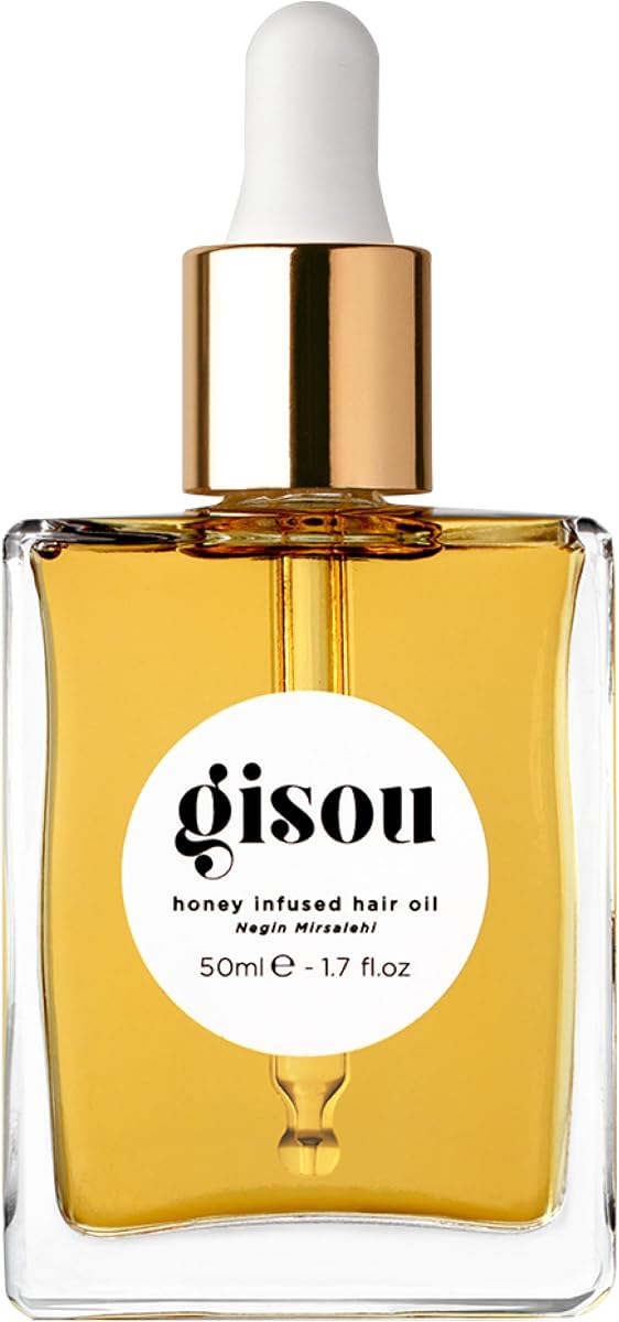 Aceite para el cabello con infusión de miel (1.7 onzas líquidas) | Hidratación intensa, control del encrespamiento duradero, protección contra el calor de hasta 450 °F, brillo brillante, adecuado para todo tipo de cabello.