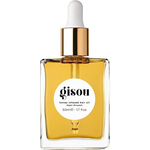 Gisou Honey Infused Hair Oil - Hydrating & Frizz Control Luxury Hair Treatment with Mirsalehi Honey, Adds Shine & Heat Protectant, Color Safe for All Hair Types, 1.7 Fl Oz