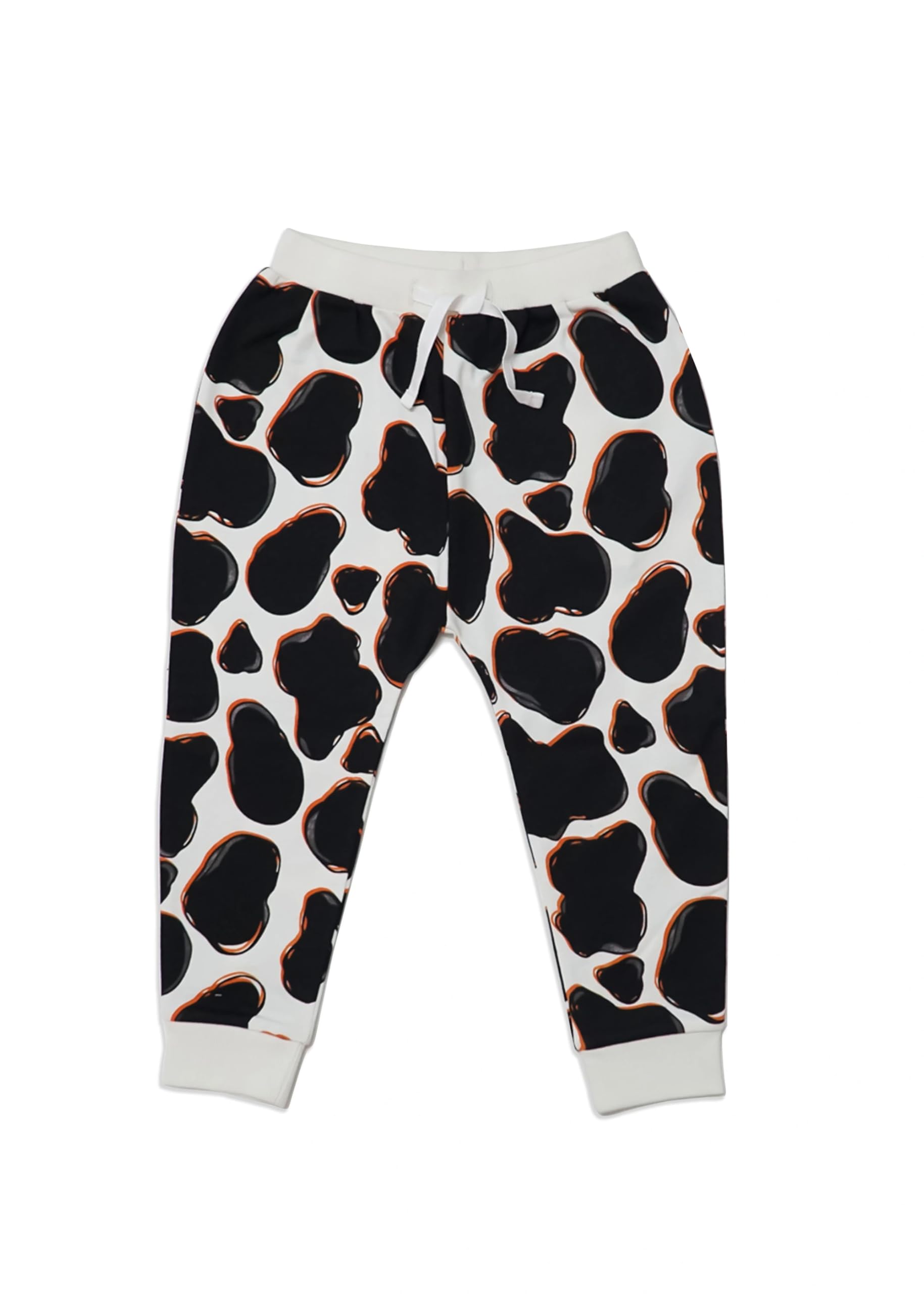 Lucy & Sam Unisex Infant Black Organic Cotton Cow Haremjoggers | Gots Certified | Soft Pull-On Pants | Comfortable Everyday Bottoms | Eco-Friendly Organic Baby Clothing (5-6 Years)