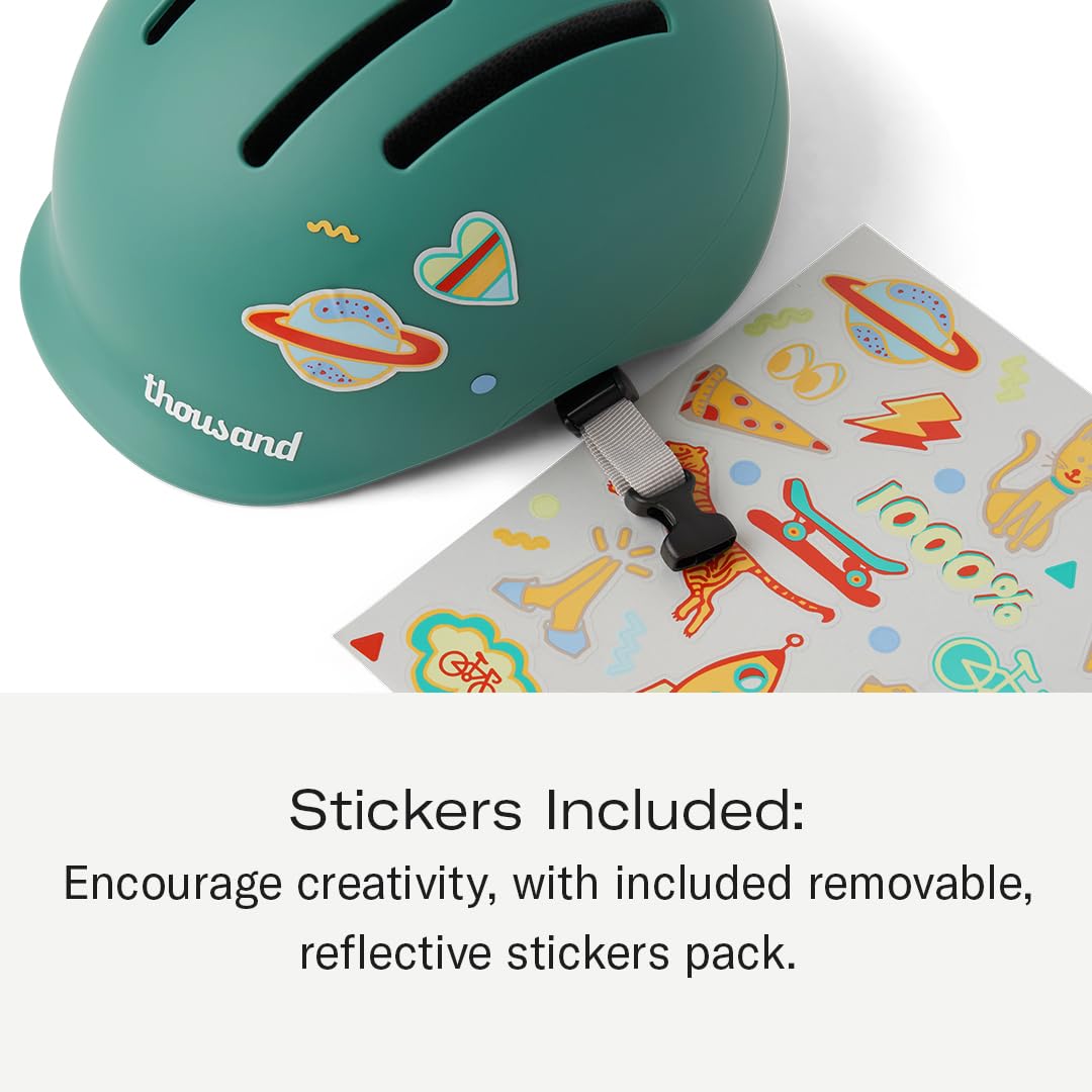 Thousand Jr. Casque de Vélo Enfant – Autocollants réfléchissants Amovibles avec Boucle magnétique Anti-pincement - Certifié CPSC CE ASTM Casque Vélo pour Roller et Skateboard