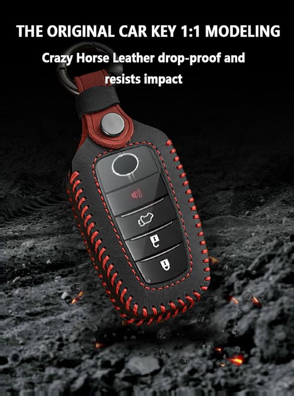 YINEOR Key Fob Cover, Leather Case, for Toyota RAV4 Prius Sienna, Black by YINEOR - Used condition - Image 4
