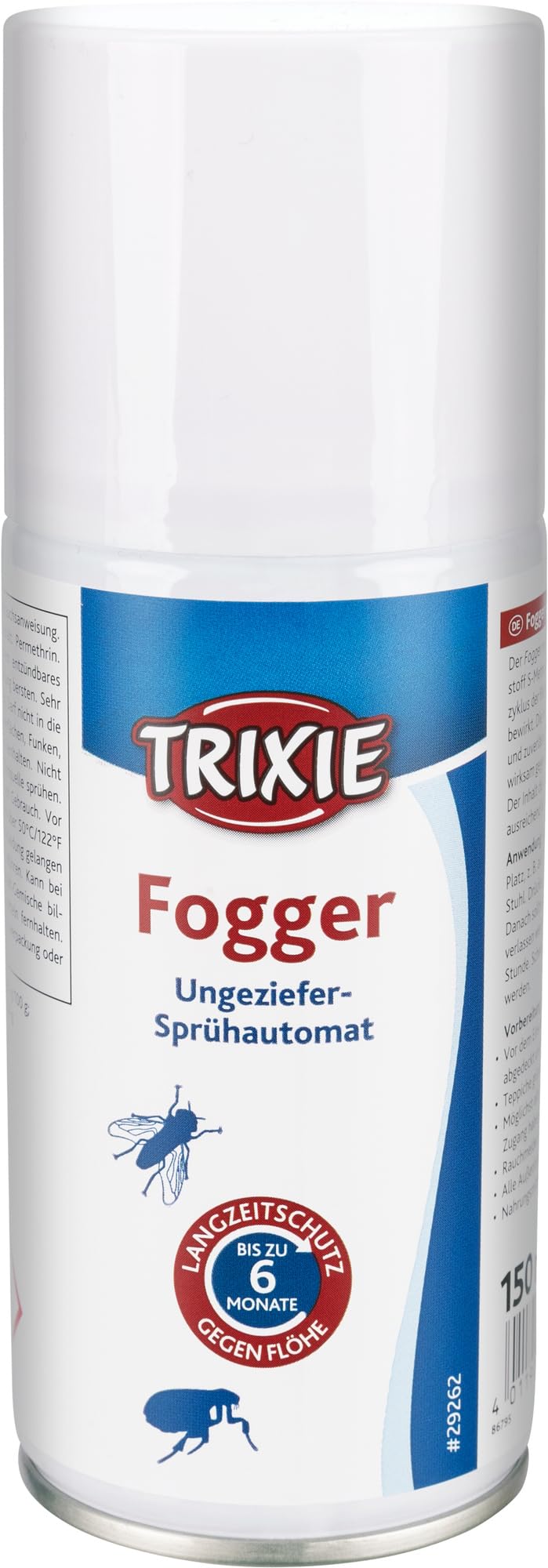 TRIXIE Fogger Ungeziefer-Sprühautomat, bis 60 m², 150 ml – Sofort- und Langzeitwirkung – Effektiv gegen Flöhe, Zecken, Schaben und Milben – Bis zu 6 Monate Schutz – Einfache Anwendung – 29262