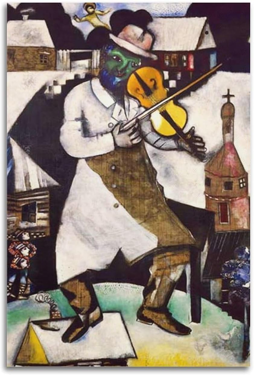 Waeta Rnvzx Marc Chagall Poster Print Abstract The Fiddler Wall Art 40x60cm