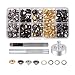 SEIWEI 2/5 Inch Grommet Kit Set 100Pcs Grommet Eyelets with 3 Punch Tool Kit and Storage Box DIY Crafts 4 Colors