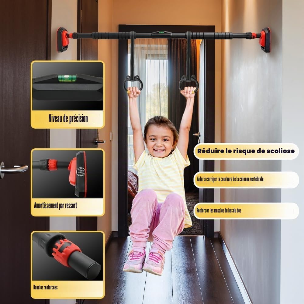 Barre de traction pour cadre de porte, 70-90 cm/90-110 cm, barres de traction sans vis, charge jusqu'à 250 kg