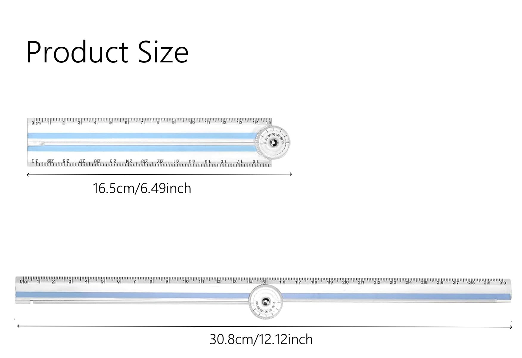 4Pack Folding Ruler Transparent 30cm 300mm Folding Ruler Clear (Multicolor-4Pcs) - Image 2