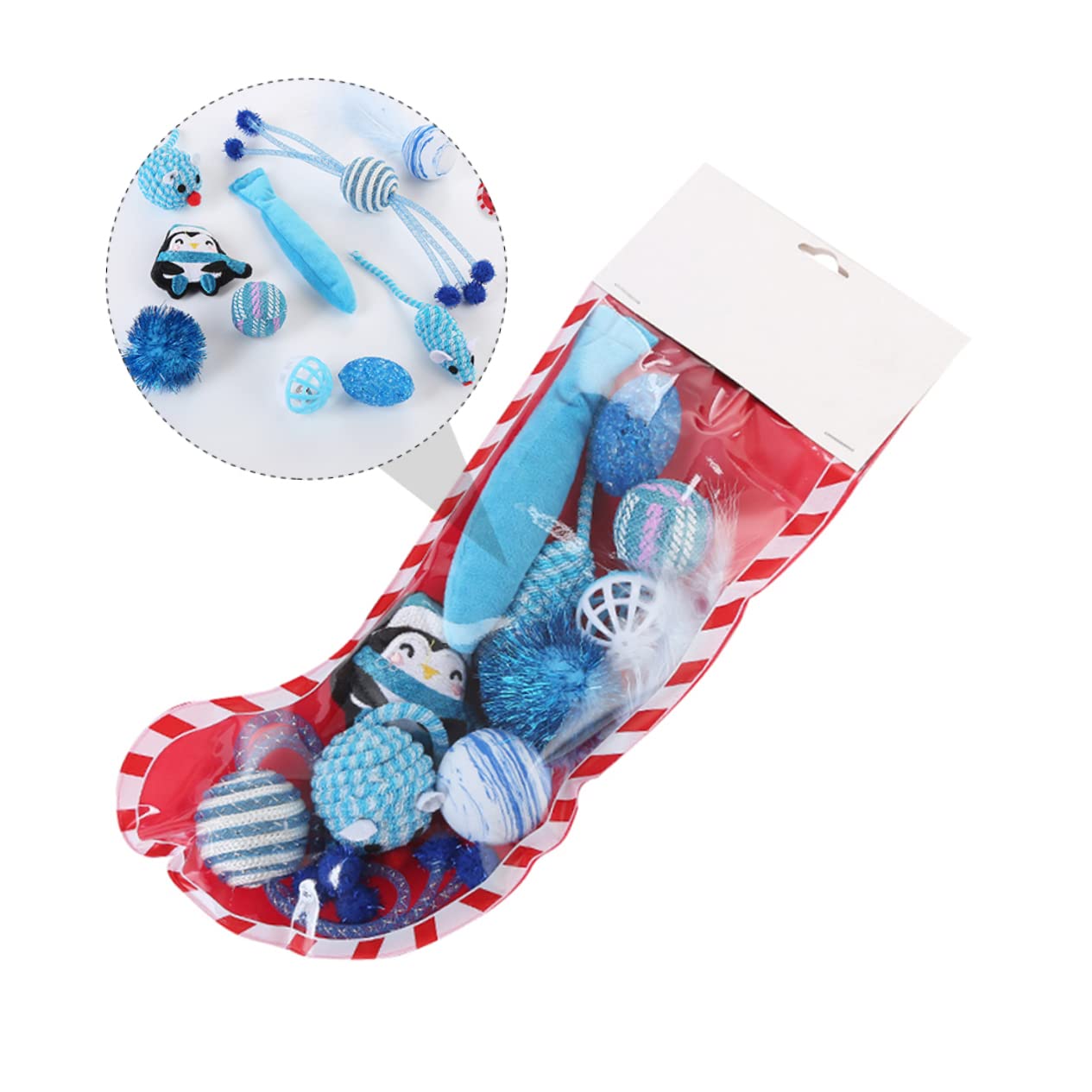 POPETPOP 10Pcs Interactive Cat Crinkle Ball Set Random Color Christmas Pet Supplies for Engaging Play and Bonding Stimulate Natural Instincts for Cats Random Color