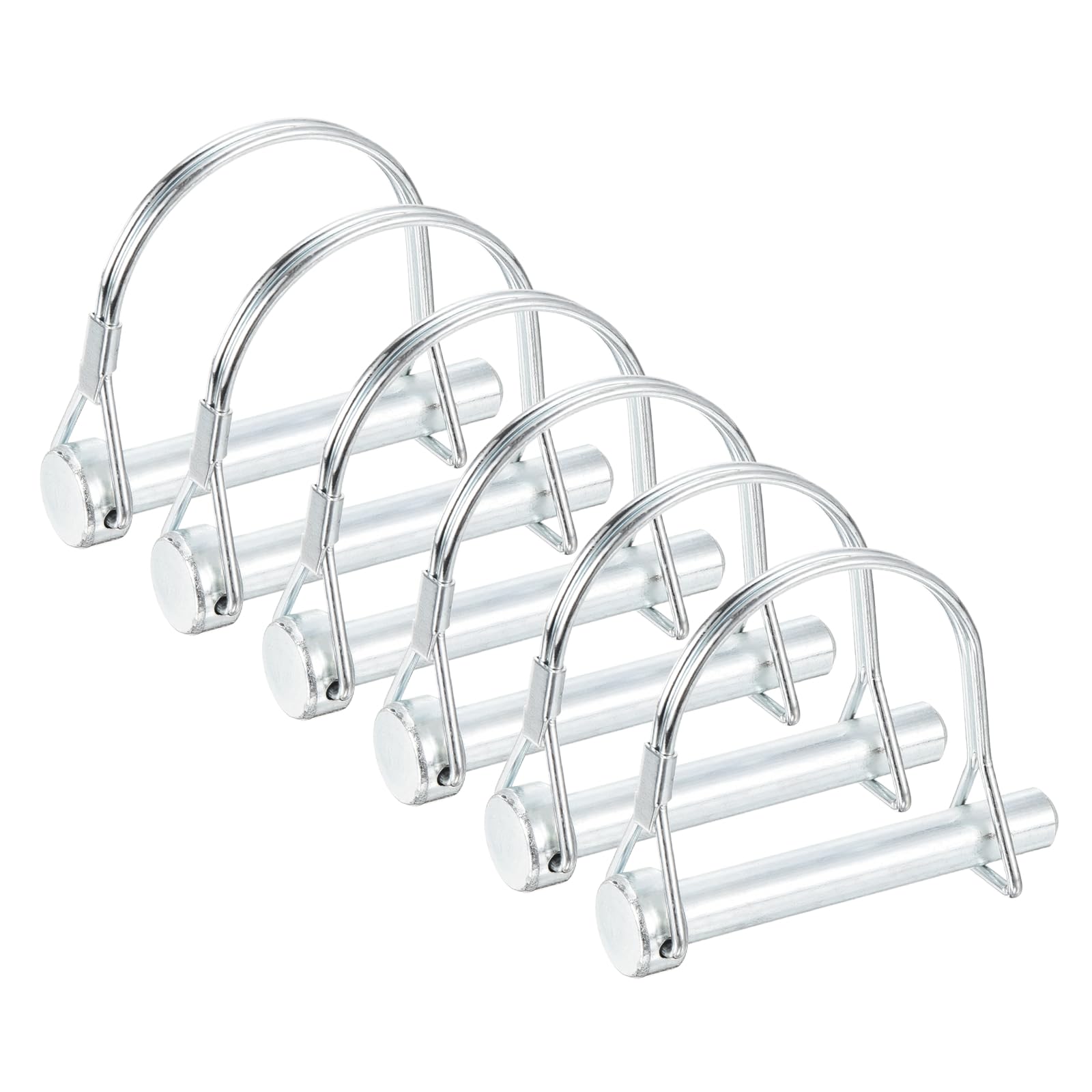 sourcing map M9.5 x 65mm Shaft Locking Pin - 6pcs Safety Shaft Wire Locking Trailer Coupler Pin, for Farm Trailers Towing Lawn Hitches Garden Tractor Kayak Boat — image 1
