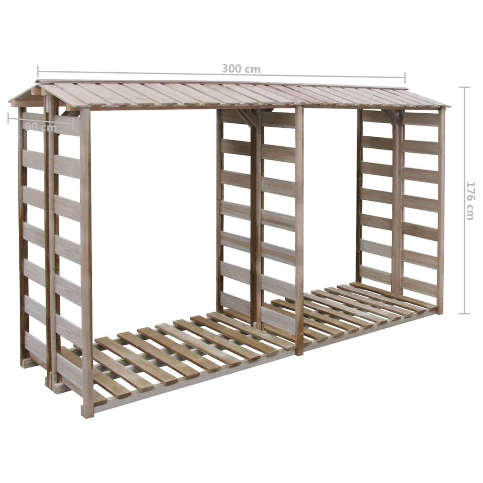 Homgoday Domek narzędziowy na zewnątrz, schowek na drewno szopa 300 x 90 x 176 cm Impregnowana sosna, szopa ogrodowa pokrywa kosza, narzędzia do domku, gospodarstwa rolnego i podwórka