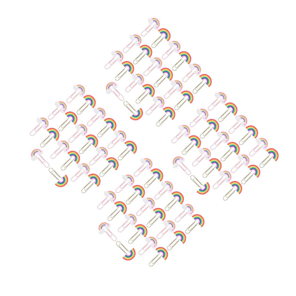 OSALADI 4 Sätze Farbige Büroklammern Niedliche Rainbow Clips Für Dokumente Lesezeichen Und Bastelprojekte Vielseitige Büroklammern Für Zuhause Schule Und Büro 20 Stück * 4
