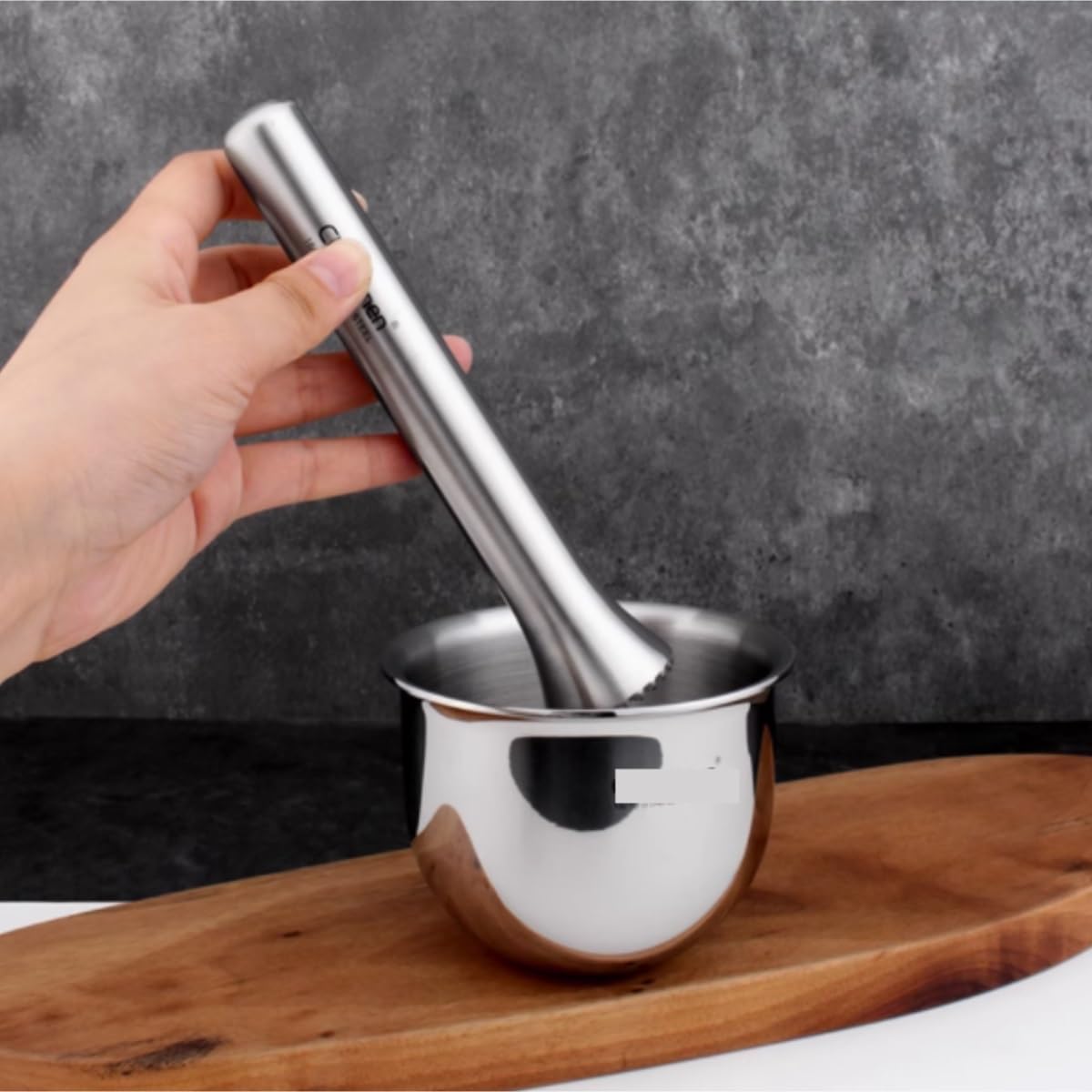 Mortar Pestle Set Stainless Steel Garlic Pounder Crusher Grinder Household Pestle Set Kitchen Grinder