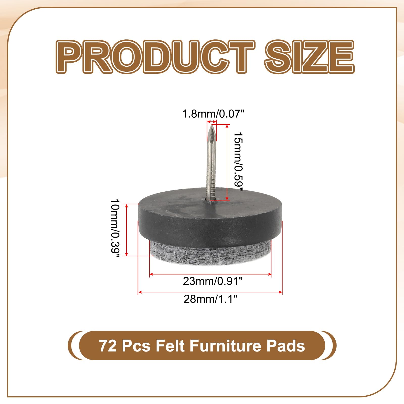 PATIKIL 28 mm Nail-on Felt Pads - Image 2
