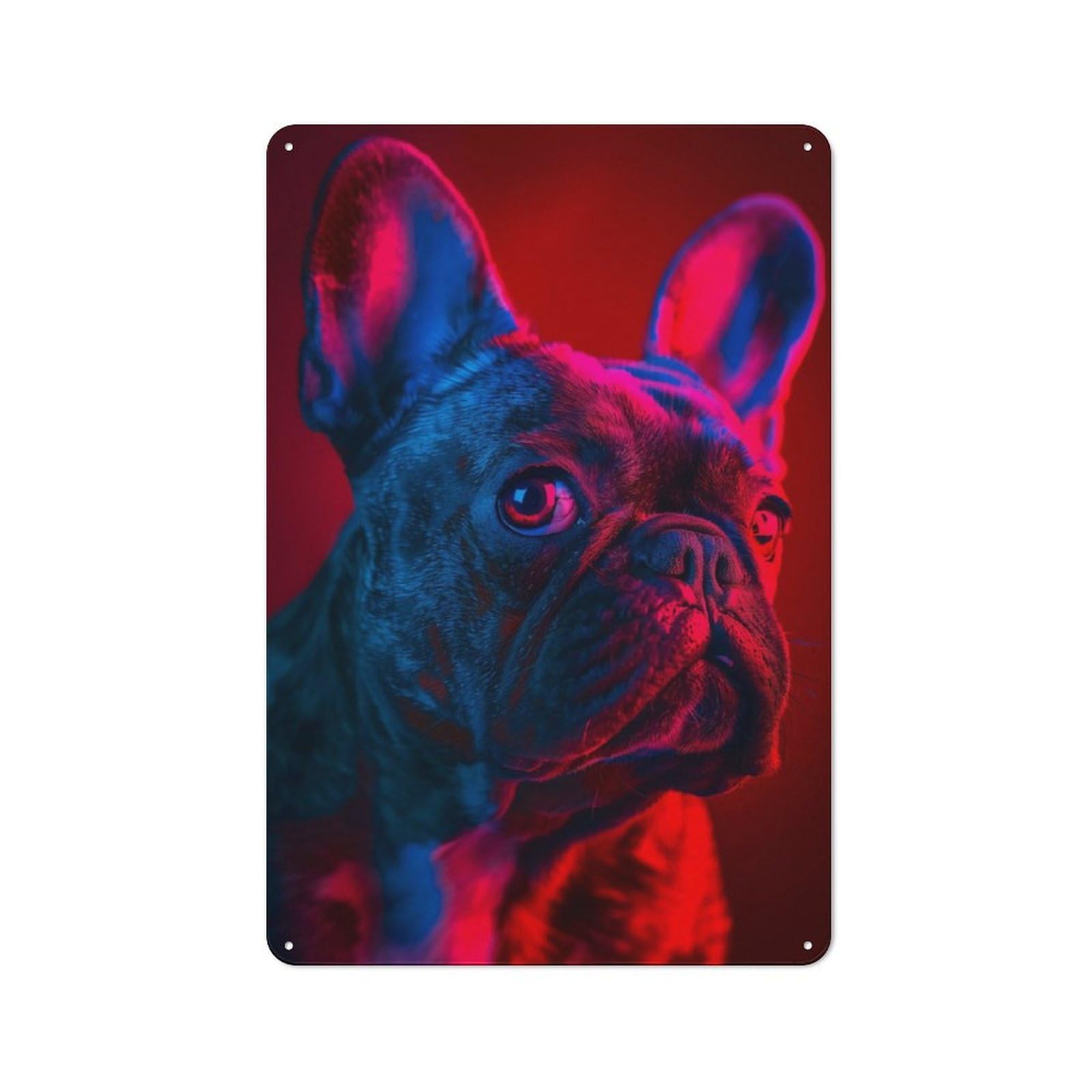 Junmoney French Bulldog Shed Style Metal Wall Decor 30X20cm, Tin Sign For Conservatory, Home Bar Or Utility Room